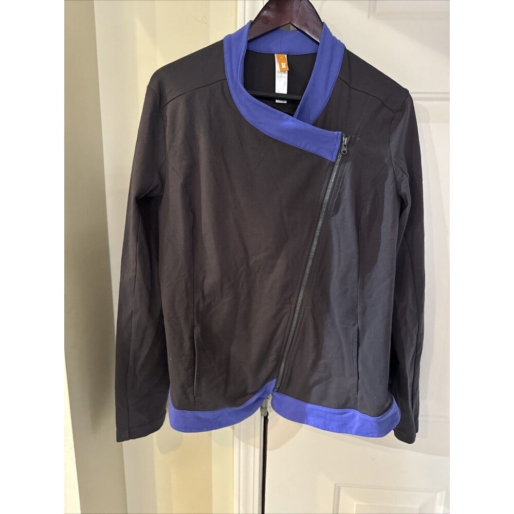 Lucy Sweatshirt Jacket Women’s XL Side Full Zip Pockets In Brown/Purple